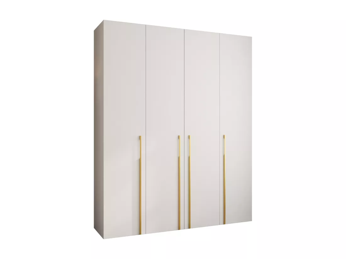 Armoire à portes battantes Como 3 245,5/200/50 4 portes (blanc/or)