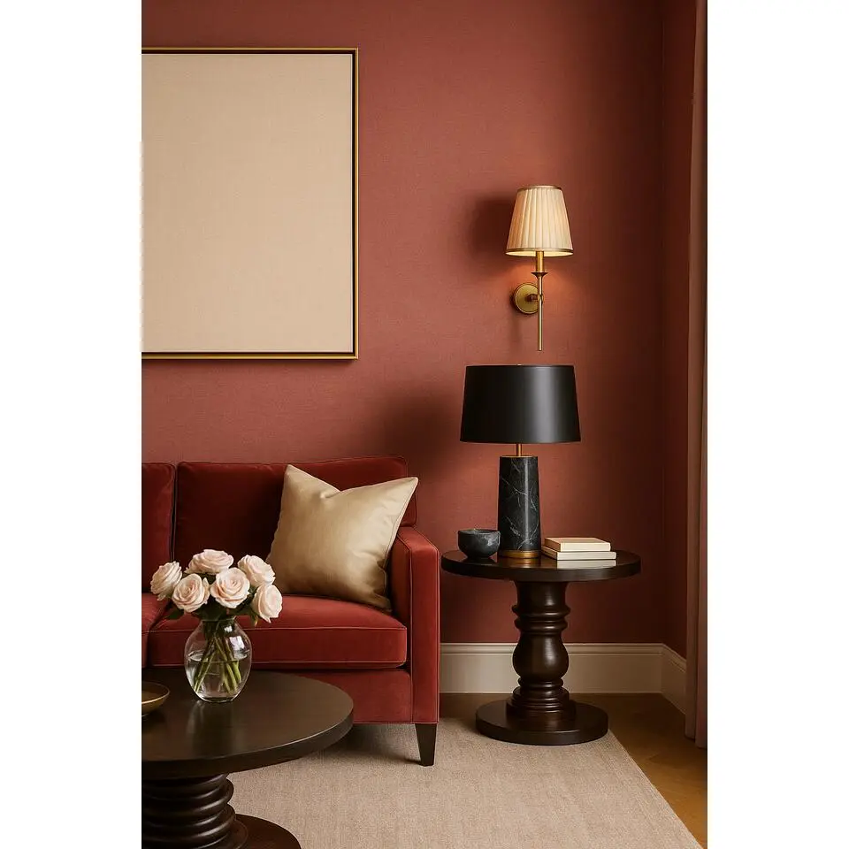 Dutch Wallcoverings Vliesbehang Linen & Textures uni - rood - 10,05m x 53cm
