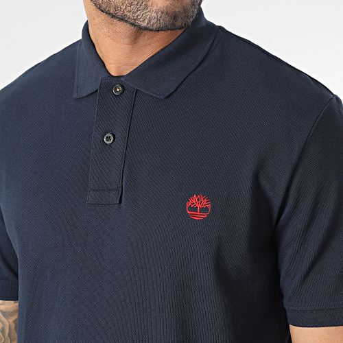 Polo Manches Courtes Basic A26N4 Bleu Marine
