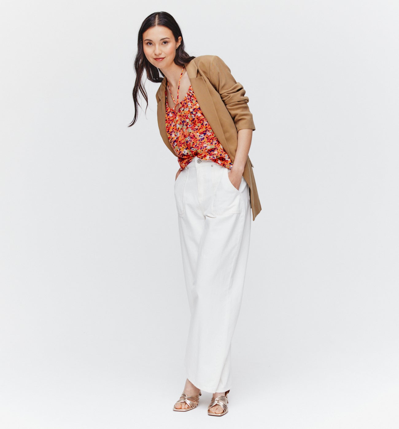 Top à fines bretelles Femme - Imprimé multicolore