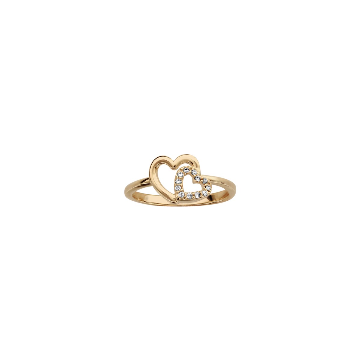 Bague Coeurs croisés - Plaqué or