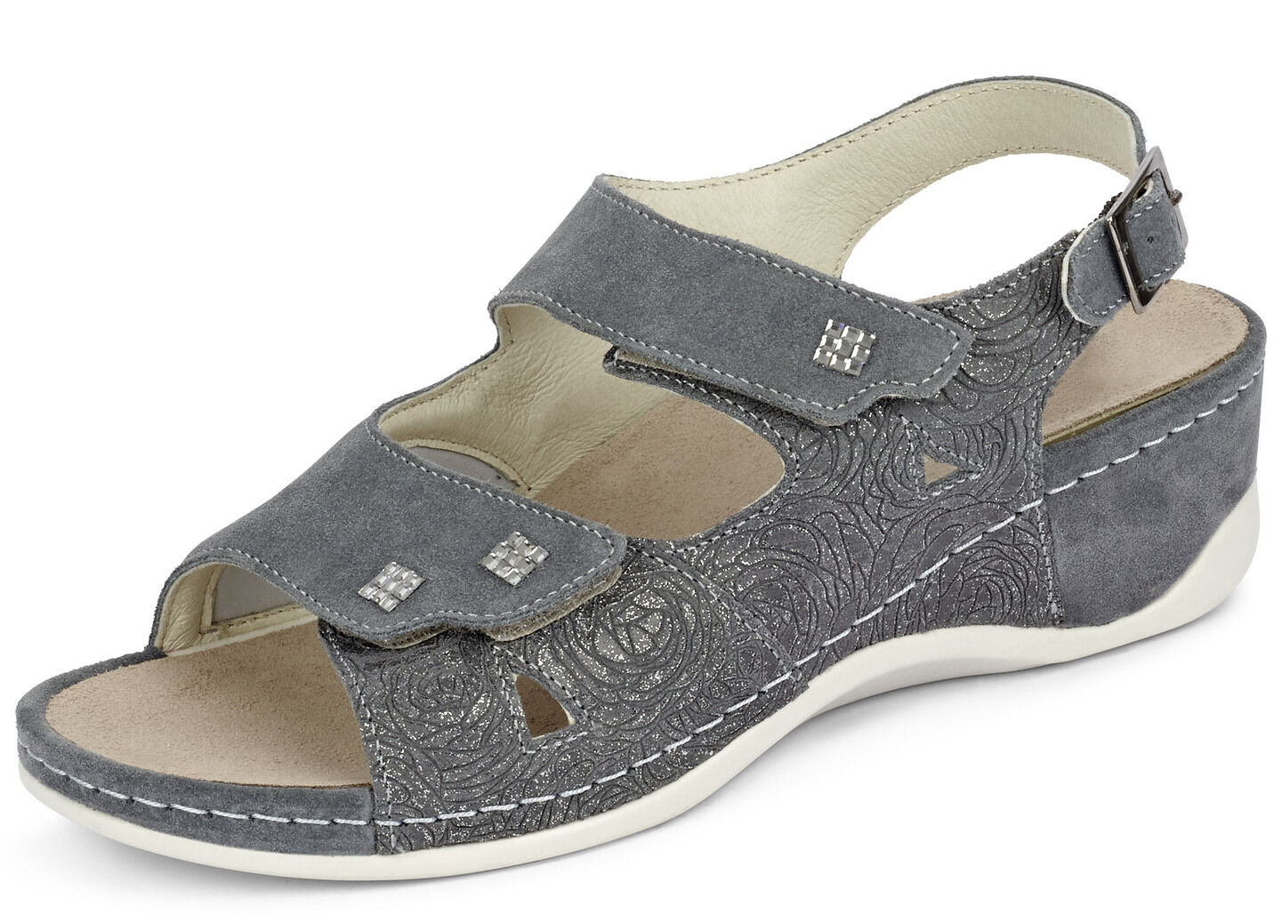 Mubb, bequeme Damen-Sandalen, Weite H, mit herausnehmbarem Fussbett