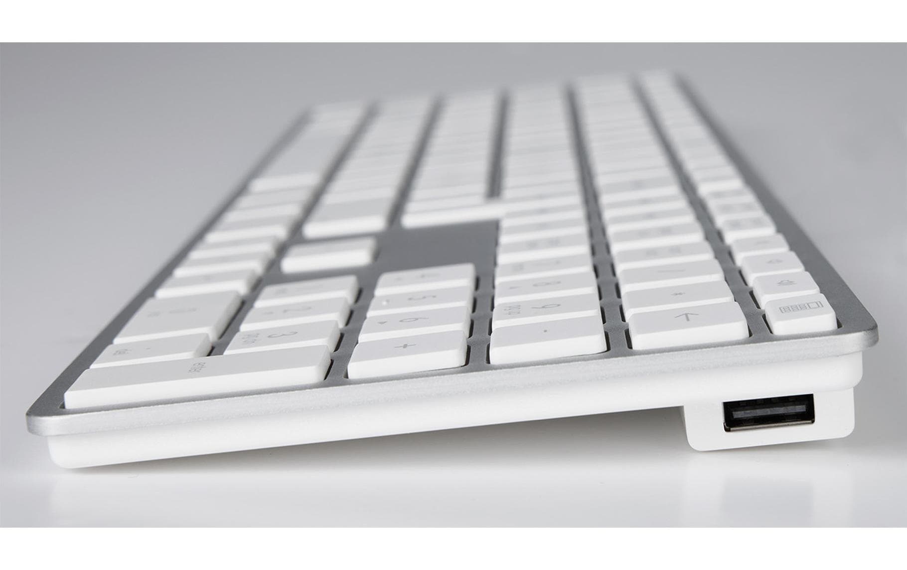 Tastatur USB Grosse Beschriftung WinOS SilberGrossschrift USB Tastatur mit 2 USB-Anschlüssen für Windows-Betriebssystem