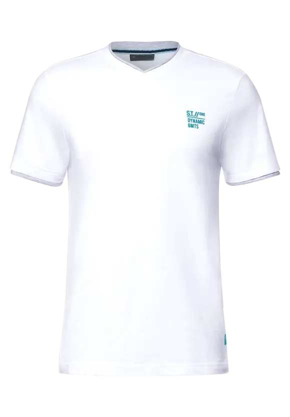 T-Shirt mit V-Ausschnitt - White