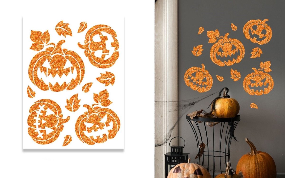 Halloween Muursticker Pompoenen 11 delig