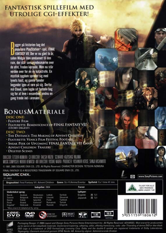 Final Fantasy Vii - Advent Children - Special Edit - DVD