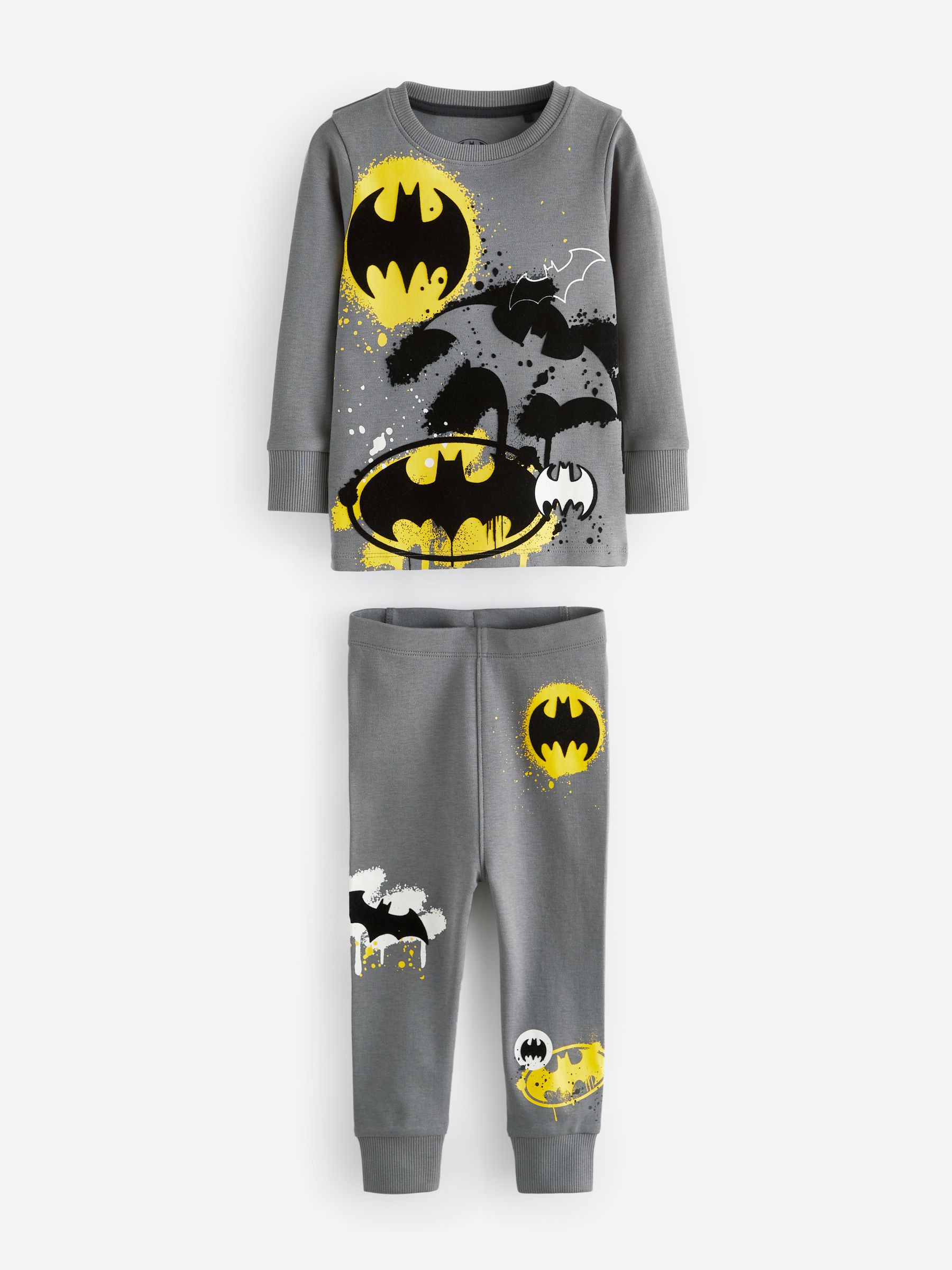 Zwart/grijs/geel Batman - Verpakking van 2 knusse pyjama's (9mnd-10jr)