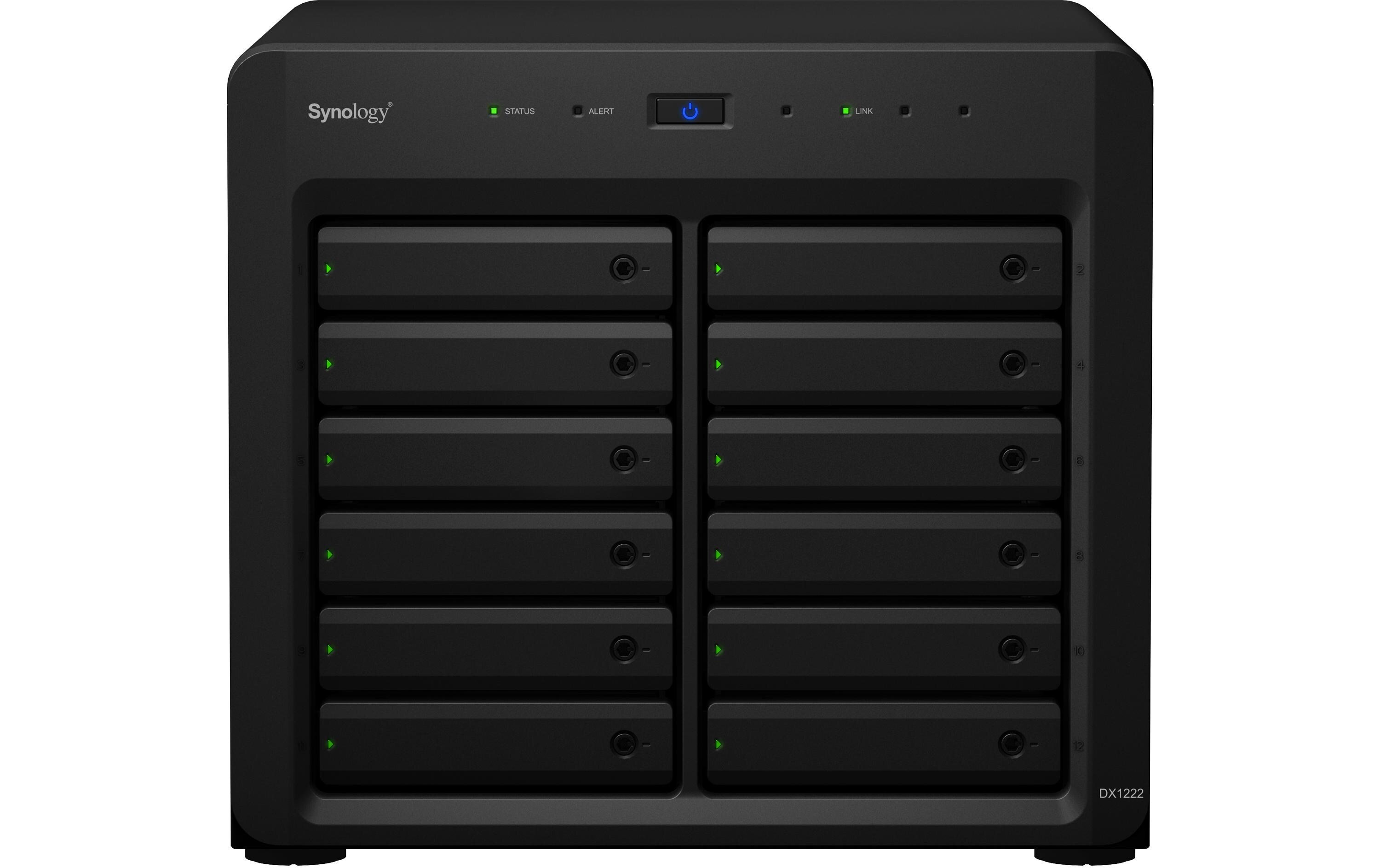 NAS-Erweiterungsgehäuse DX1222<br>NAS Expansionseinheit mit 12 Laufwerkschächten