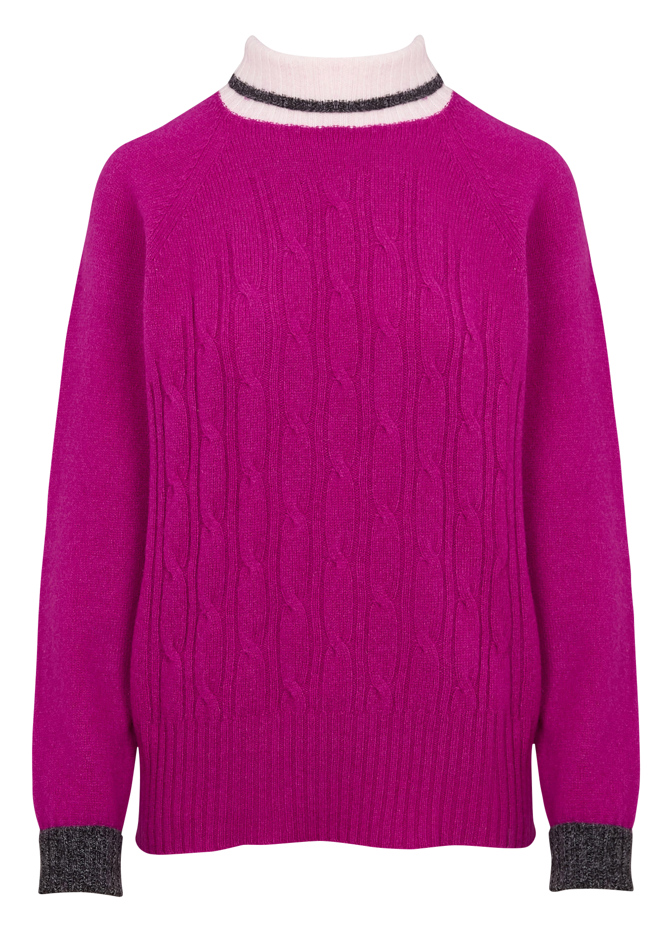 ANNA - Pull col montant en laine I CODE x LA FRANCAISE | Rose