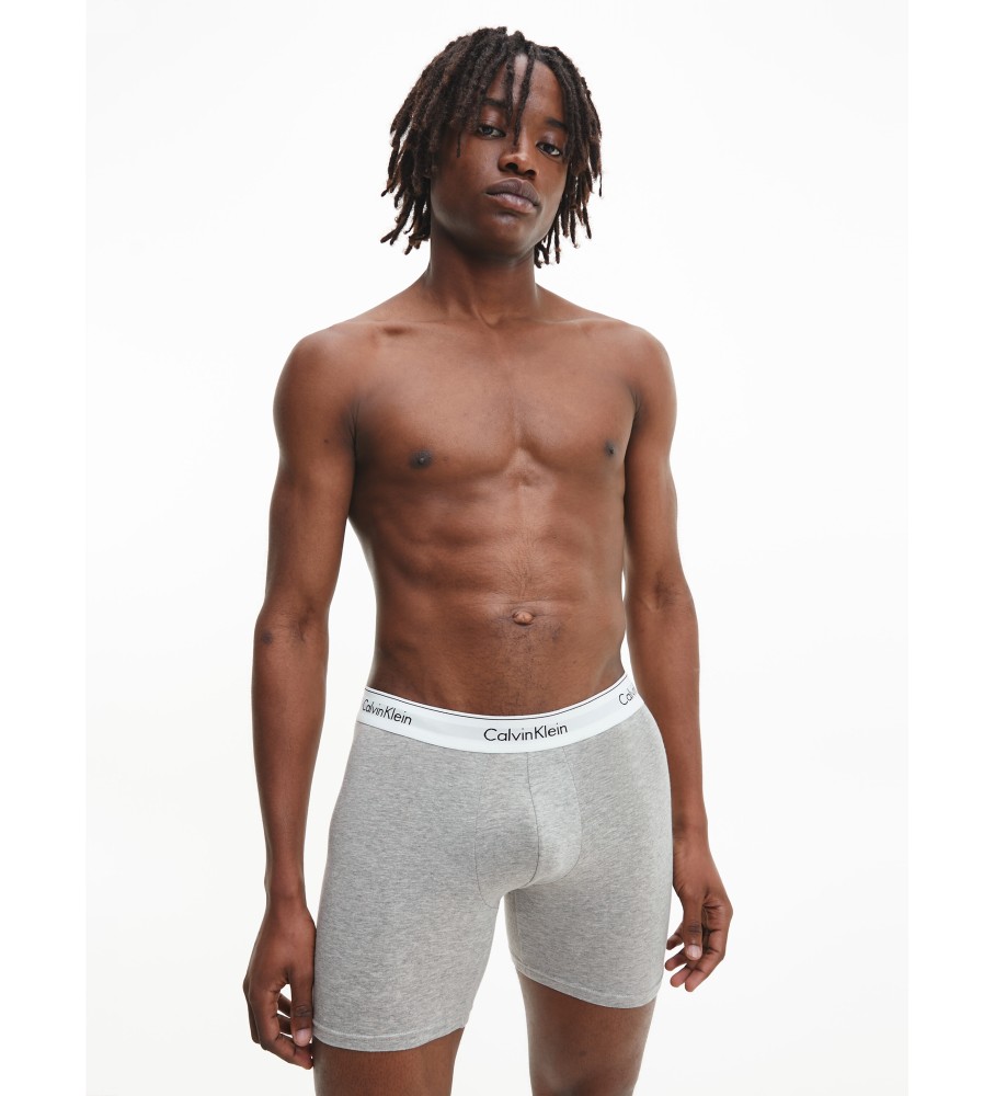 Pacote com 3 cuecas boxer compridas Calvin Klein