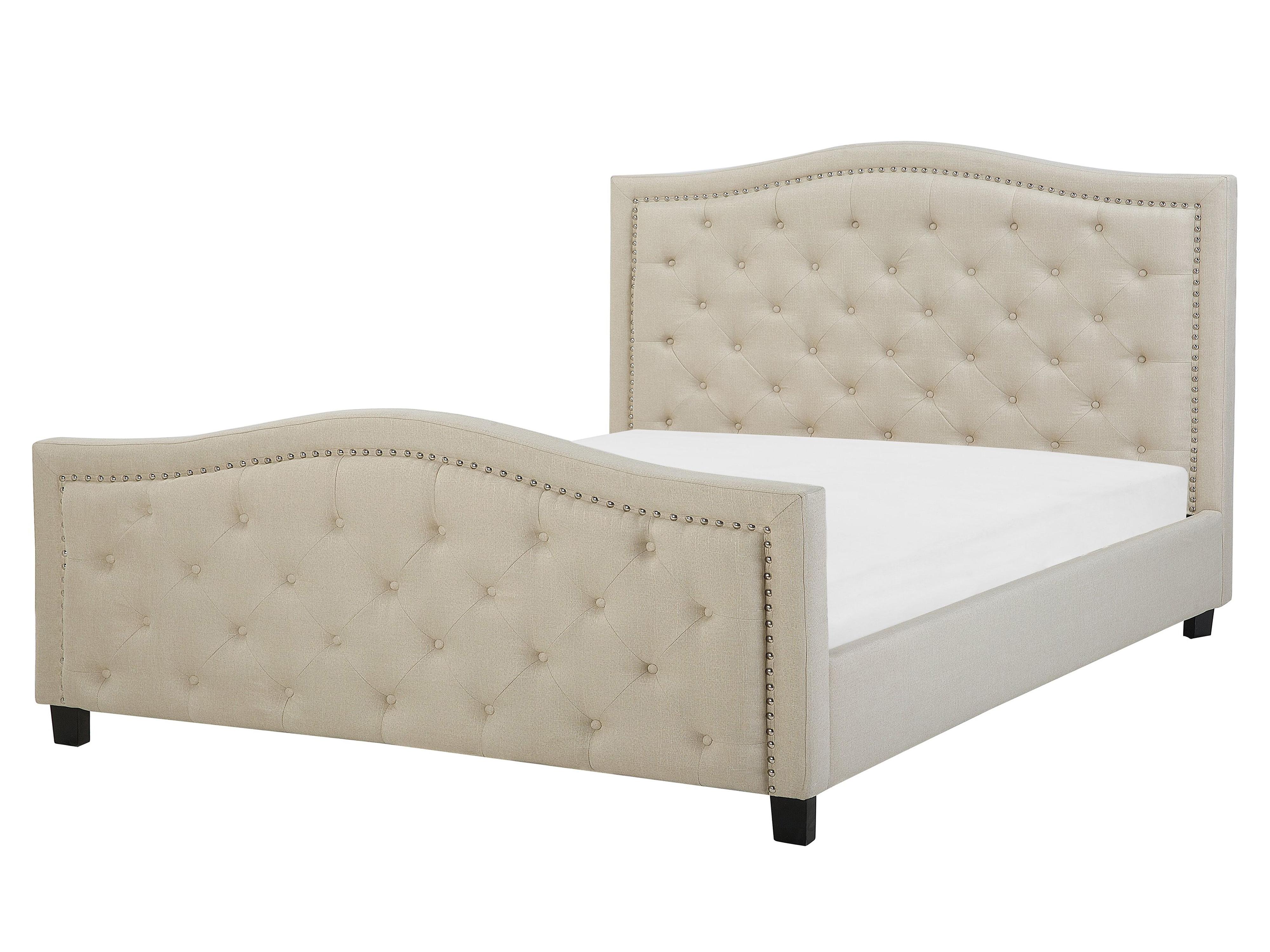Bed Stof AUREL 160 x 200 cm Beige