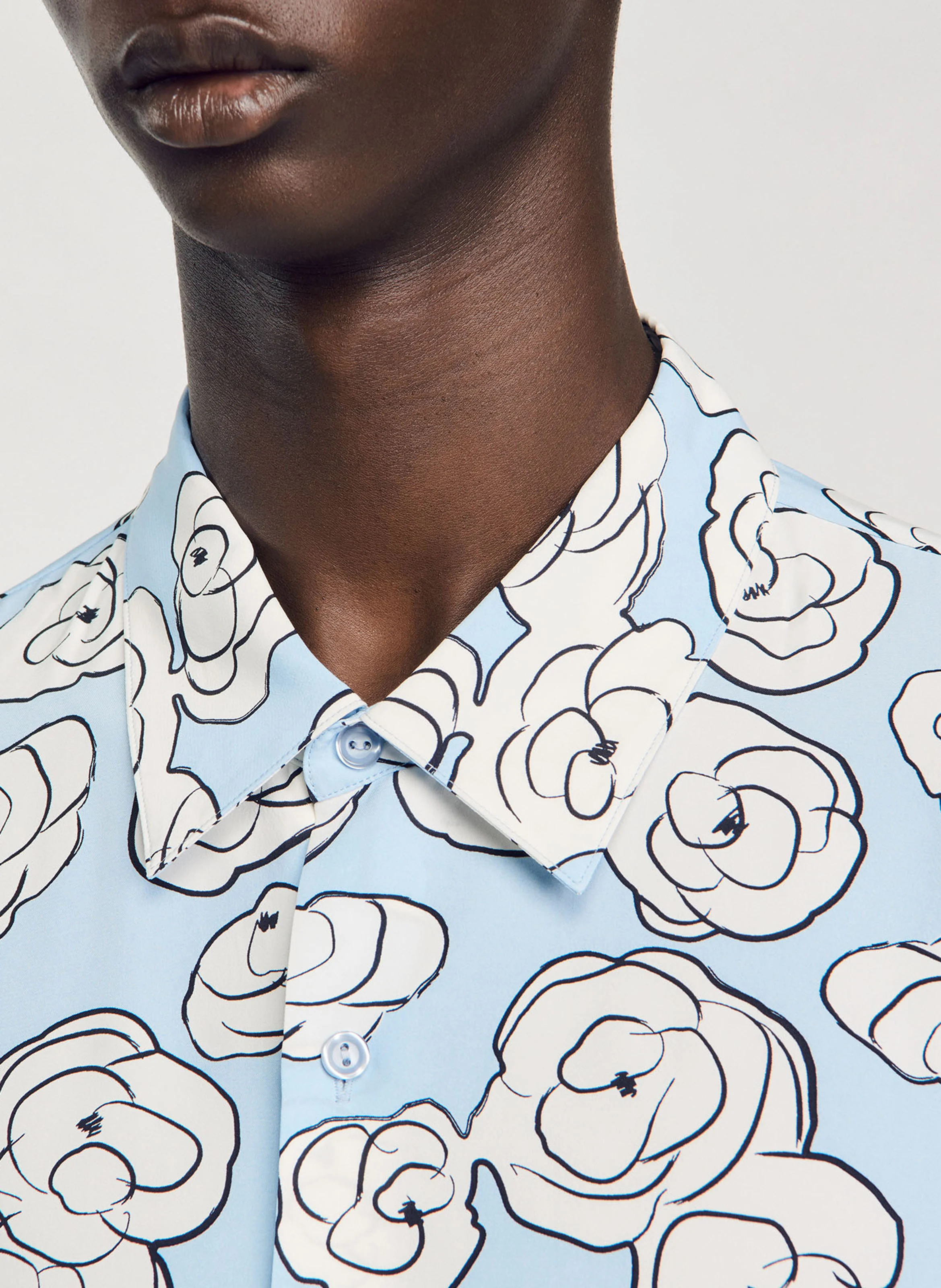 Chemise col classique imprimée | Bleu