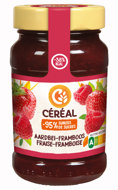 Céréal Jam Aardbei Framboos Minder Suiker 270 gram