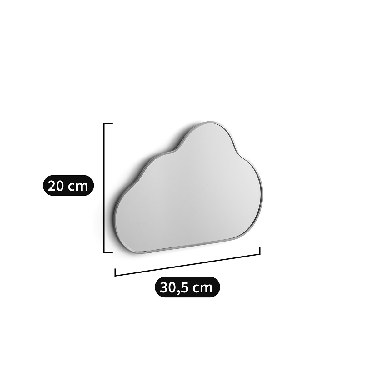 LA REDOUTE INTERIEURS<br>Espelho, modelo nuvem, em latão, Uyova