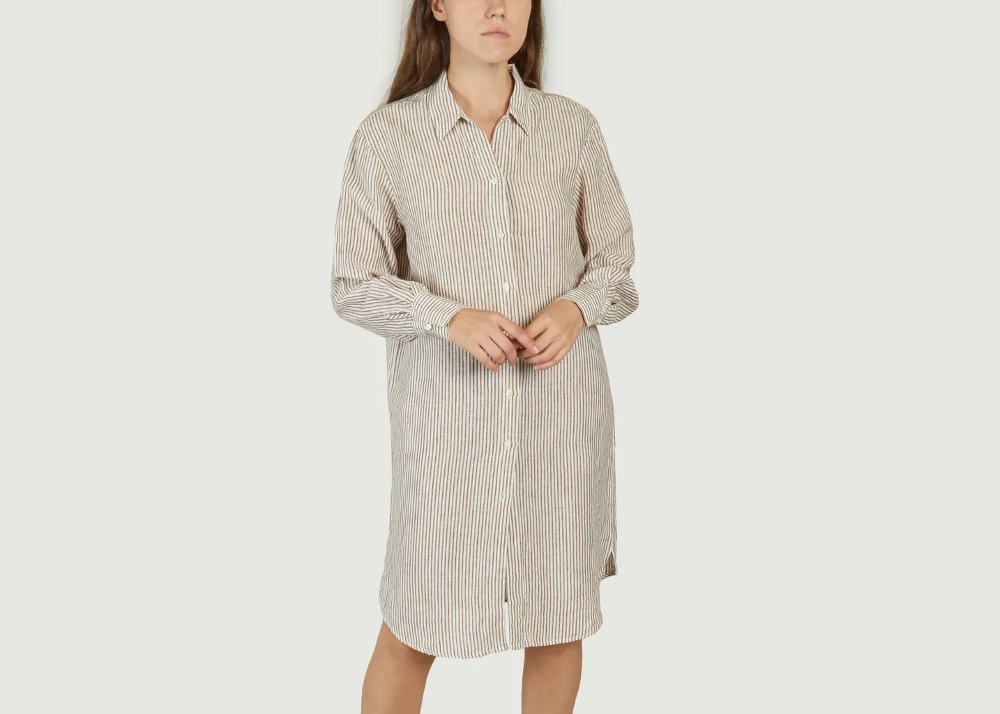 Robe Classique En Lin Rayé KCA