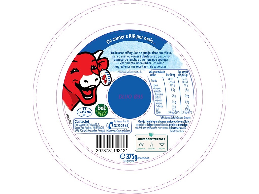 QUEIJO A VACA QUE RI PORÇÕES 375G