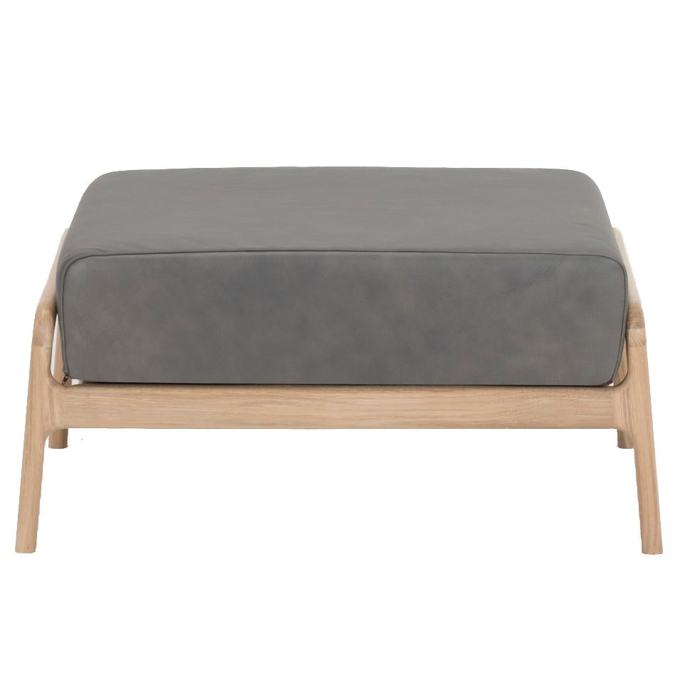 Fawn hocker whitewash Dakar Leather Grey