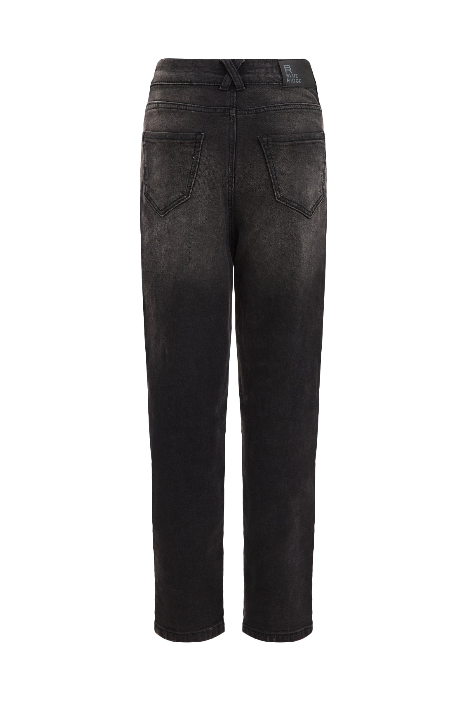 Meisjes high rise mom fit jeans met stretch Blue Ridge Zwart