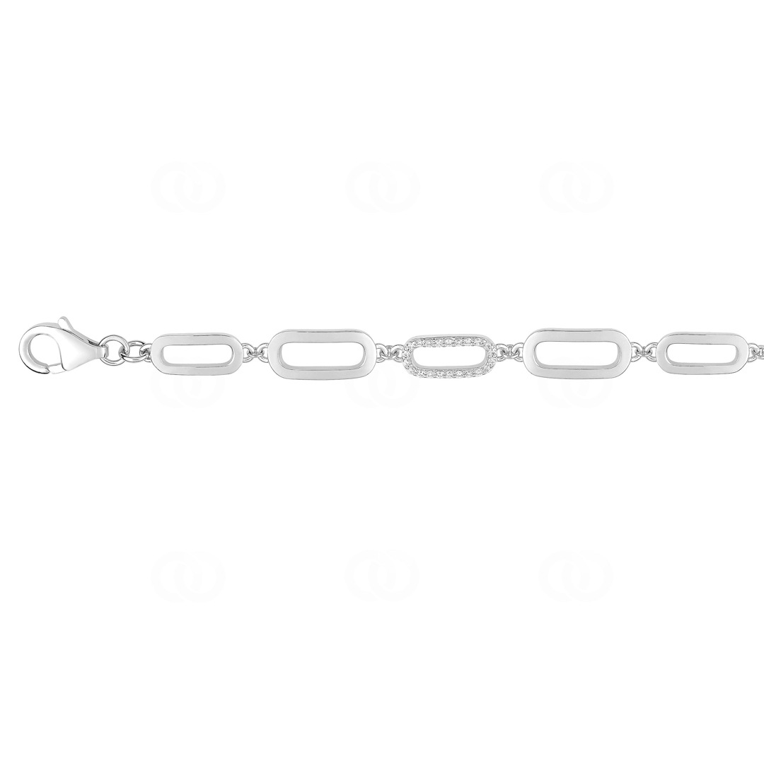Armband 925 Silber rhodiniert mit Zirkonia 18cm