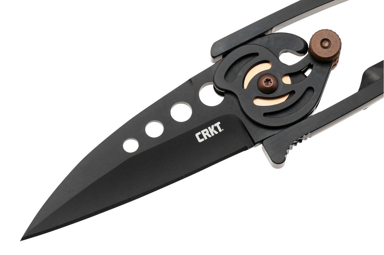 CRKT Snap Lock Black 5102NK Black Titanium Nitride 420J2, Black Stainless Steel, zakmes, Ed Van Hoy design
