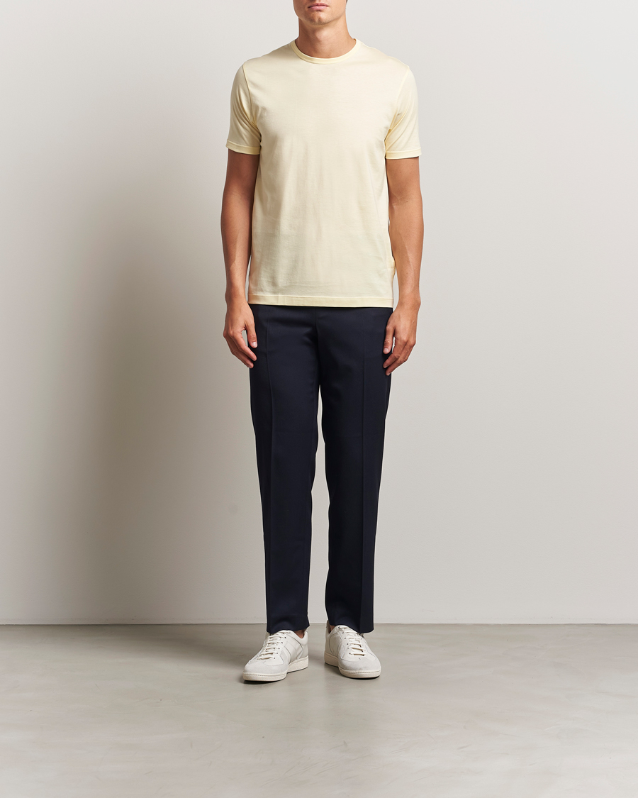Sunspel Crew Neck Q82 Cotton T-Shirt Buttermilk