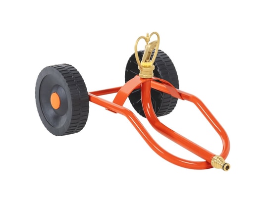 VIDAXL - Traîneau d’arrosage sur roues avec tête rotative en acier ro...