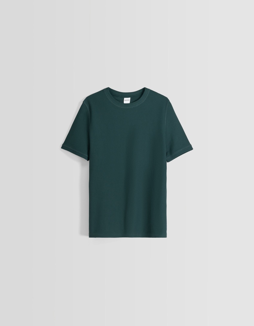 Camiseta texturizada de manga curta