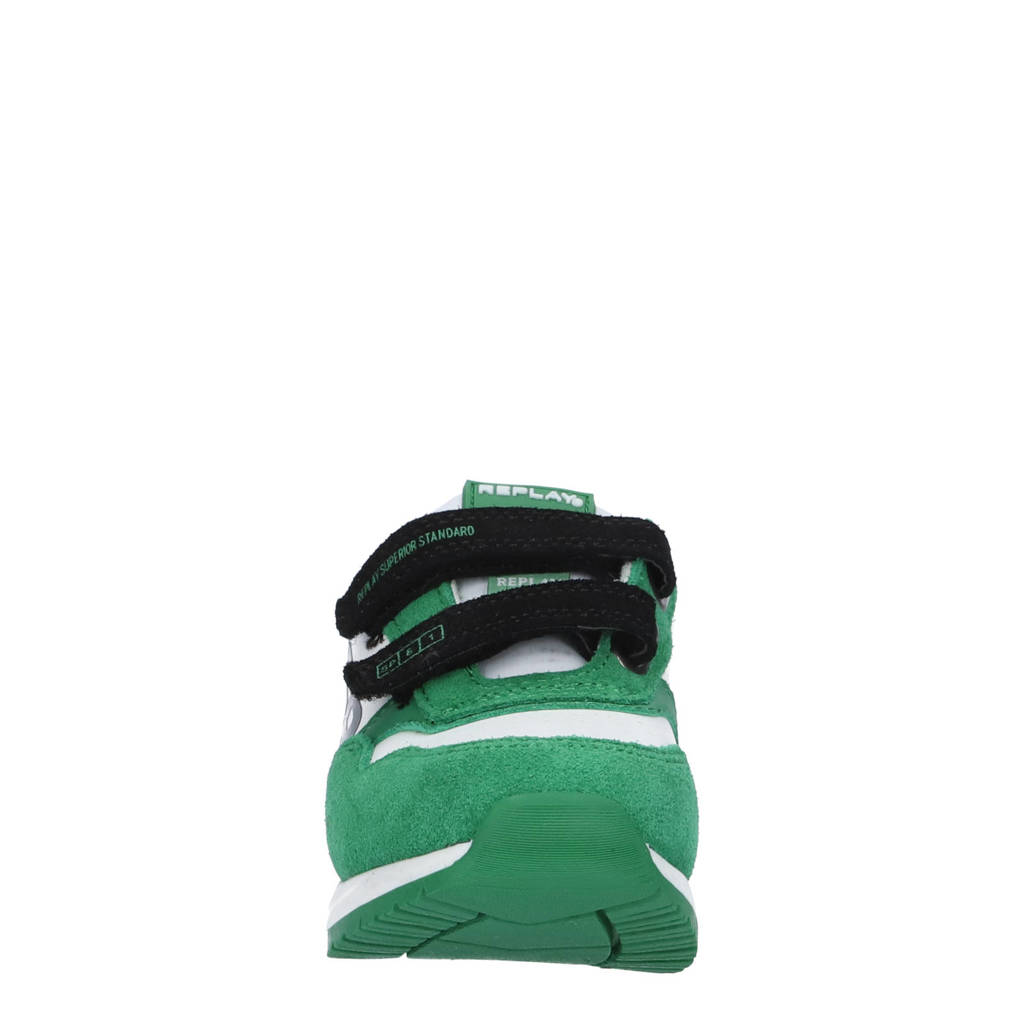 REPLAY Shoot kidsuède sneakers groen/wit