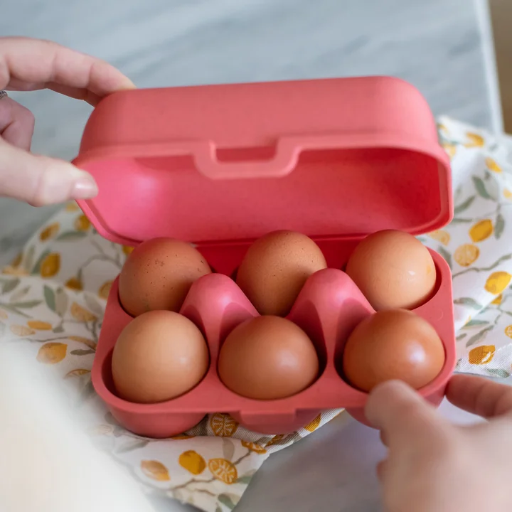 Koziol - Eggs to go Mehrweg Eierbehälter, organic rot