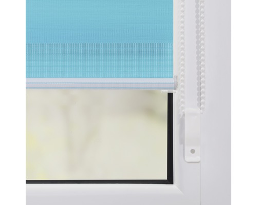 Lichtblick dubbel rolgordijn, zonder boren, turquoiseblauw, 45x150 cm, inclusief klembeugels