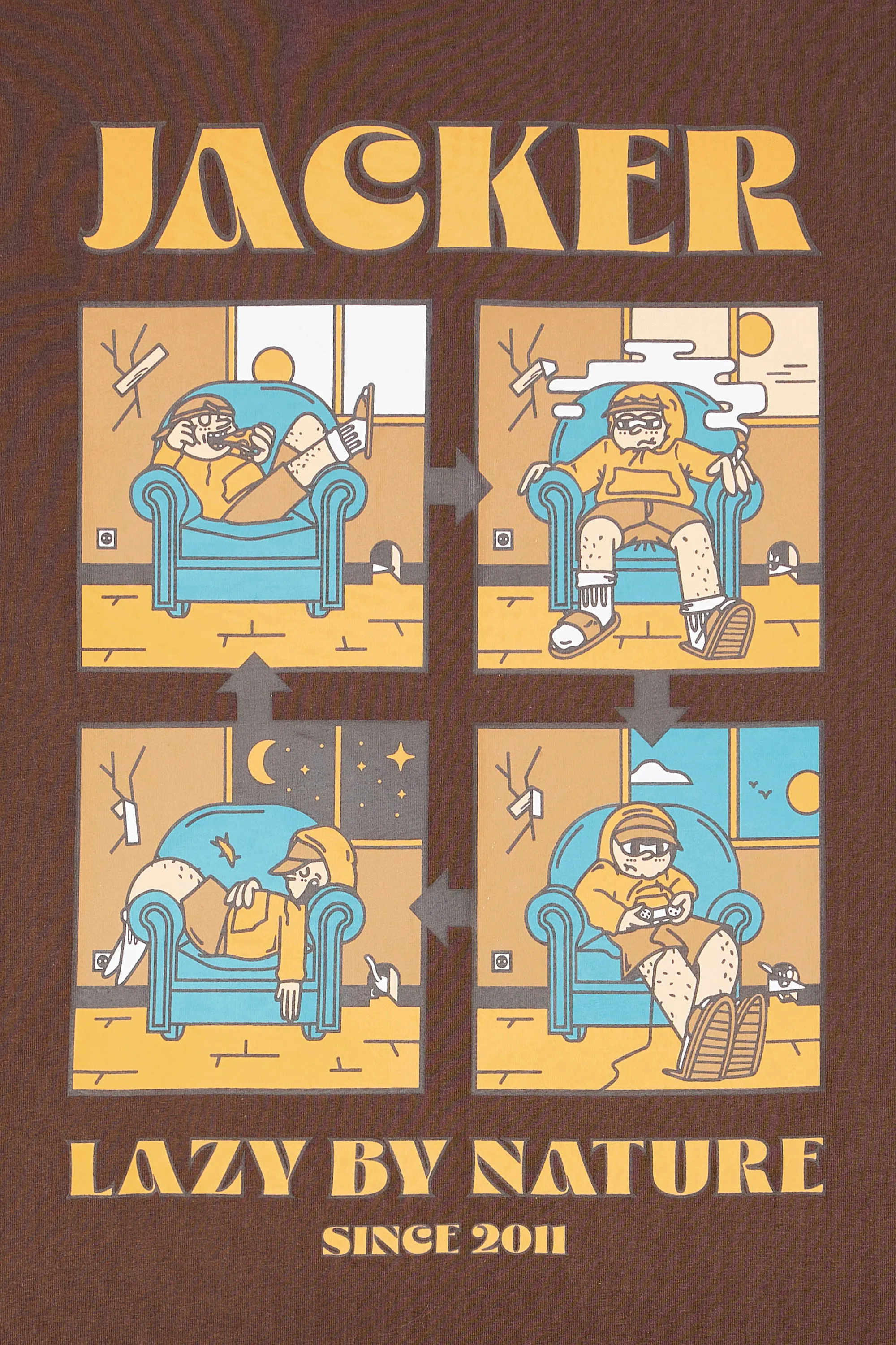 JACKER T-shirt  Lazy Marron