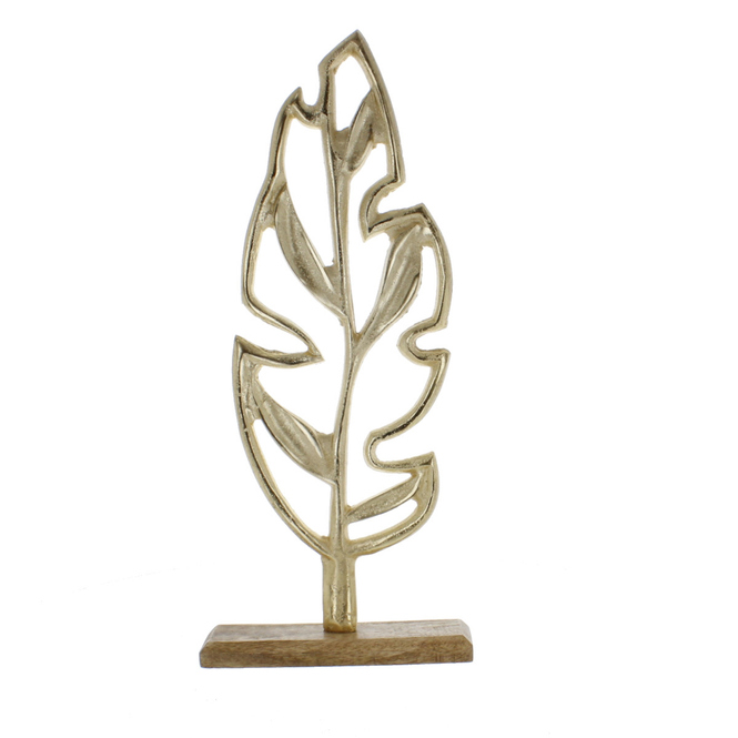 Blattsilhouette gold/braun - ca. 16 x 5 x 42 cm