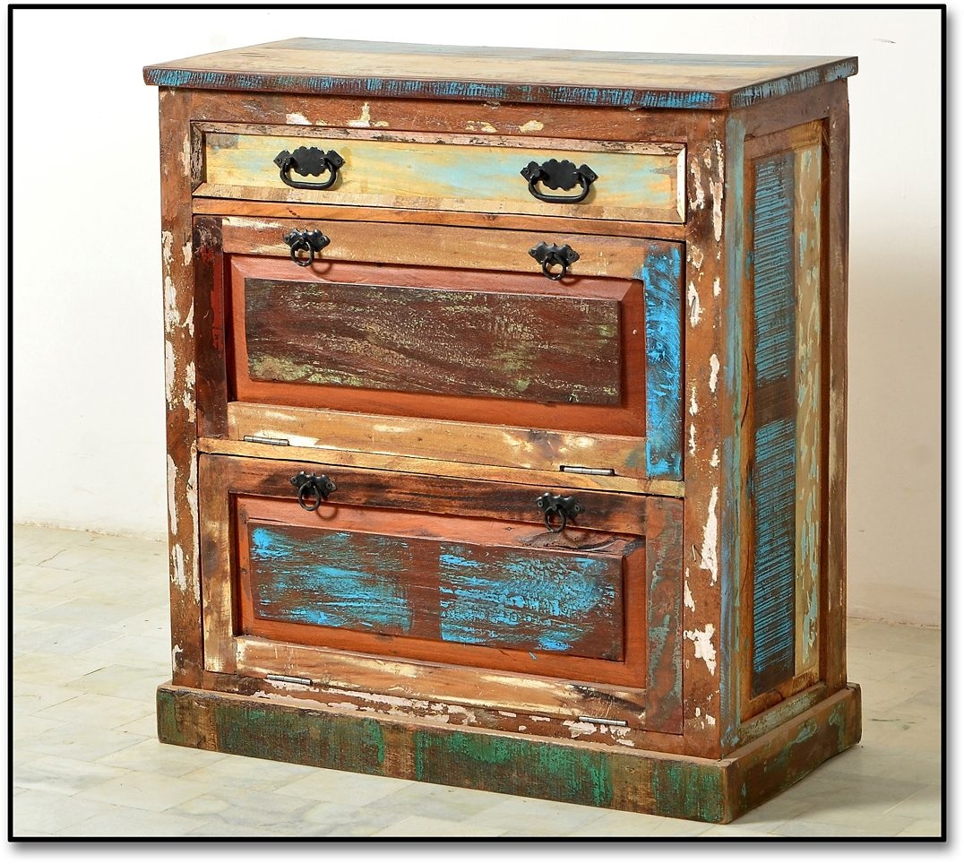 SIT Schuhkommode »Riverboat« aus recyceltem Altholz, Shabby Chic, Vintage