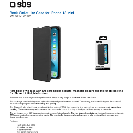 SBS iPhone 13 Mini wallet - sort