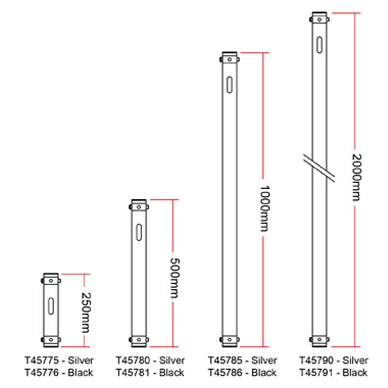 Doughty T45791 Modular Extension 2000 mm zwart