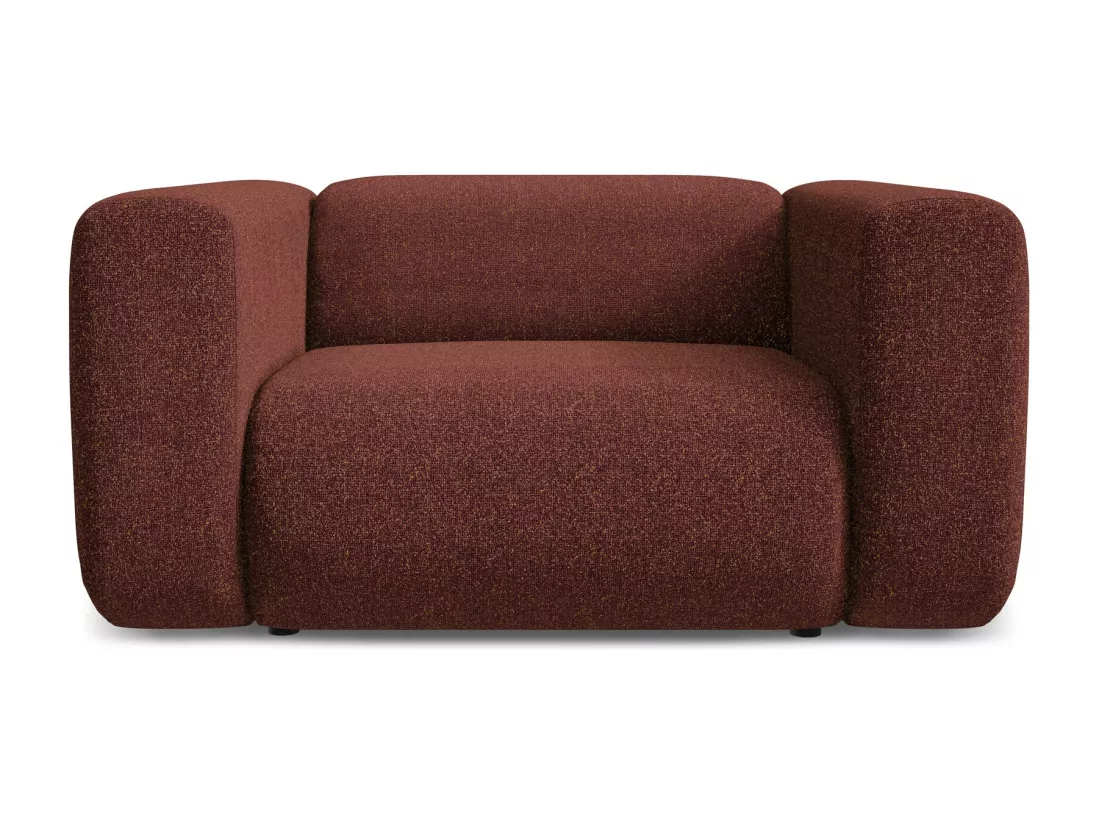 Fauteuil en tissu texturé - bourgogne - EKAHI