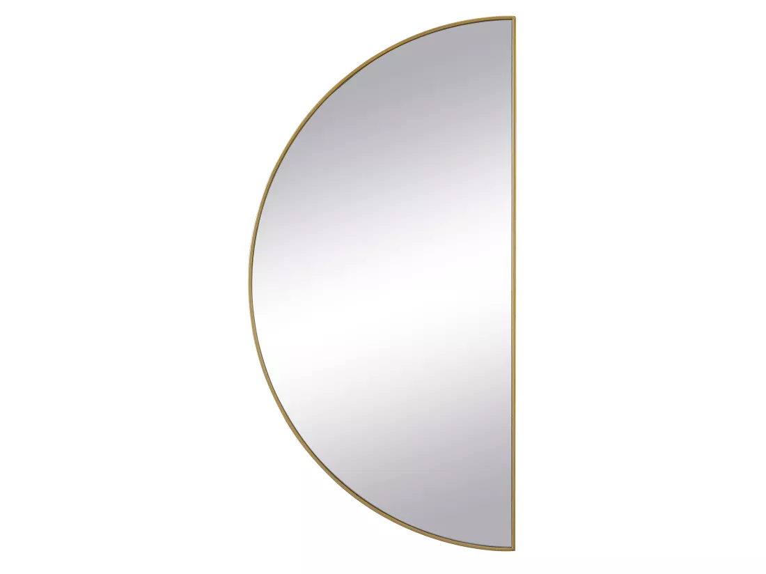 Lot de 2 miroirs demi-cercle design en métal - L.50 x H.100 cm - Doré - GAVRA