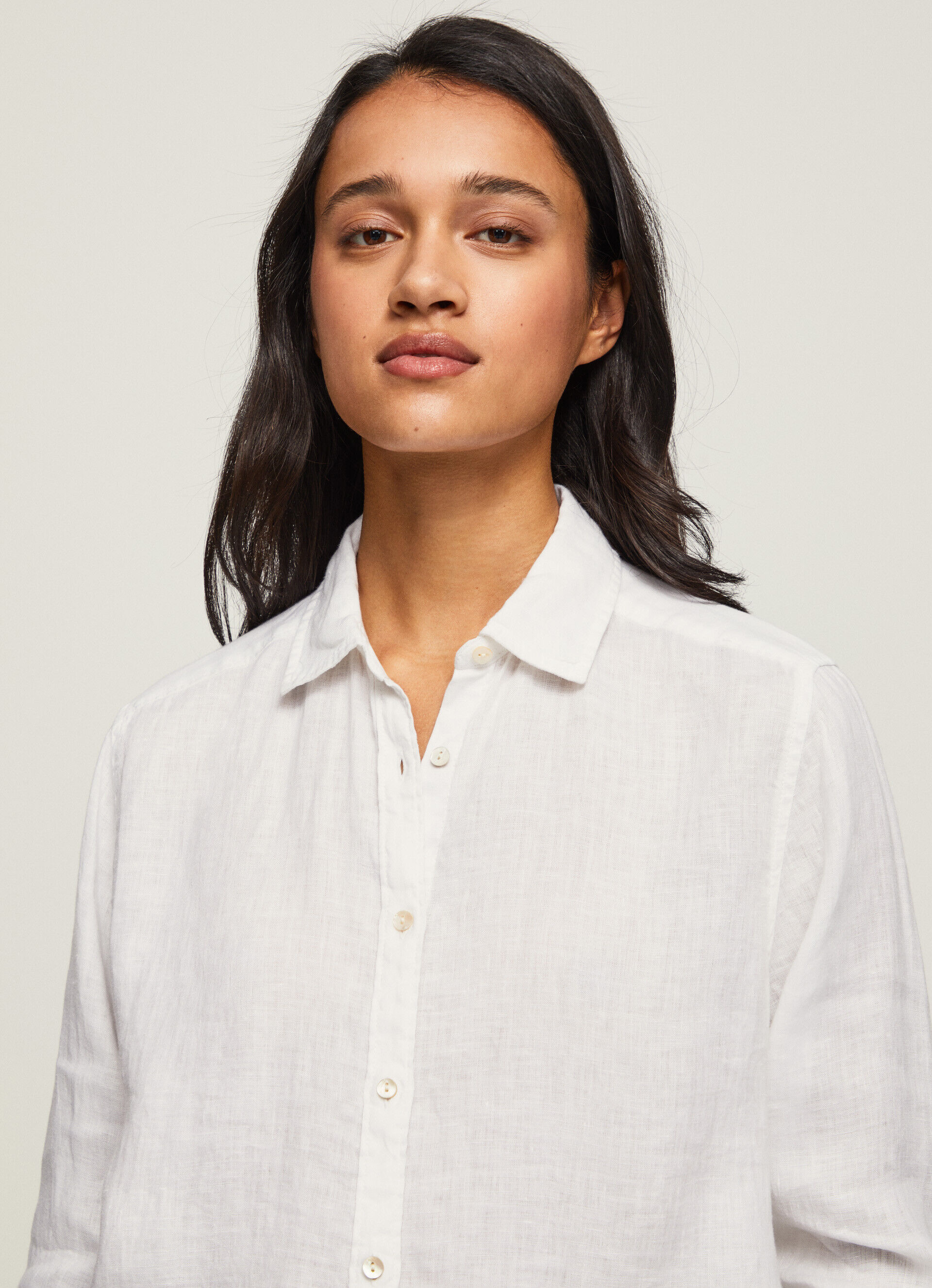 CAMISA FIT REGULAR CON LINO LISA - white