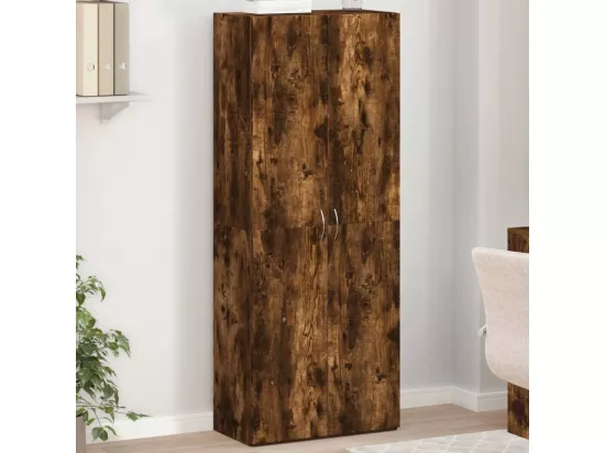 Armoire de classement chêne fumé 60x32x153 cm bois d'ingénierie