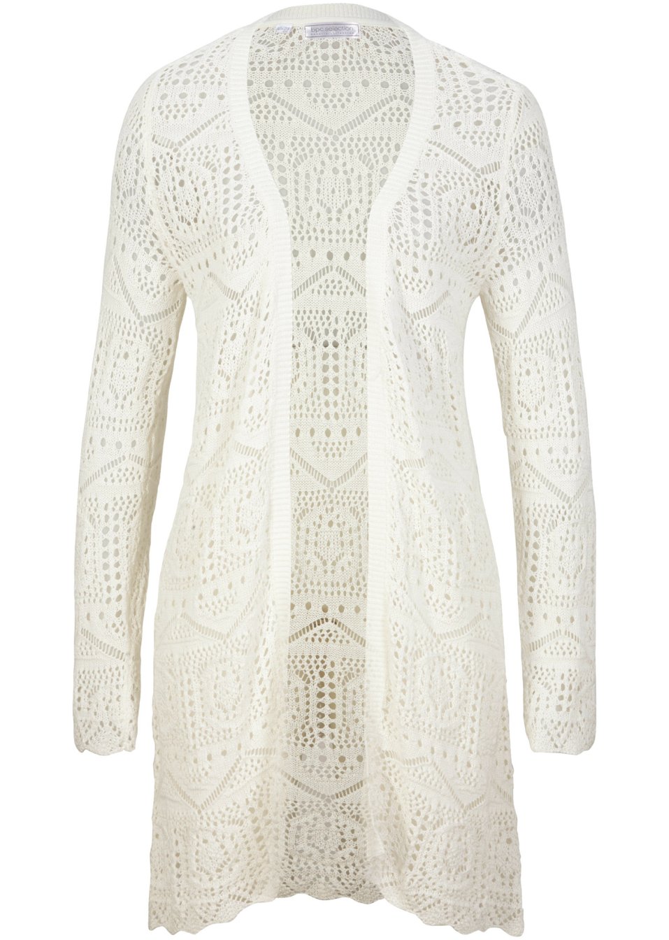 Gilet long en maille ajourée