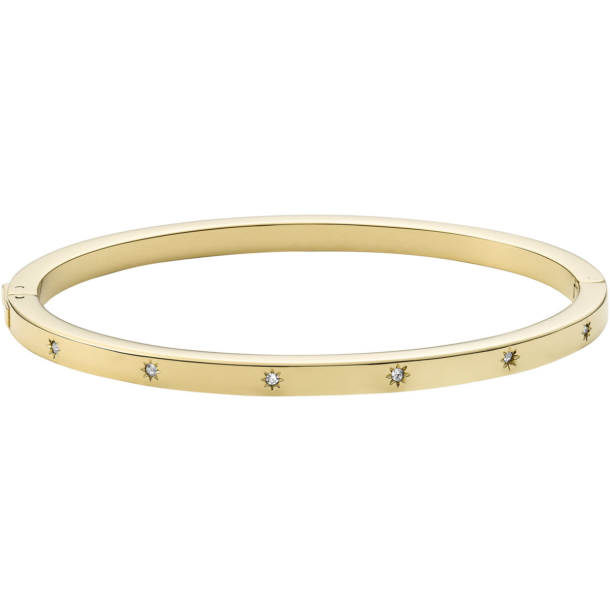 Bracelet FOSSIL acier inoxydable doré rigide strass