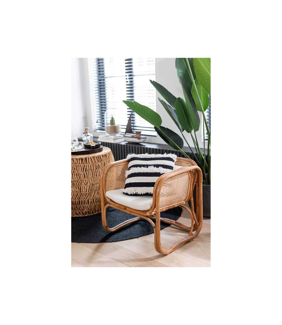 Paris Prix - Tabouret Rond Design maurice 42cm Naturel