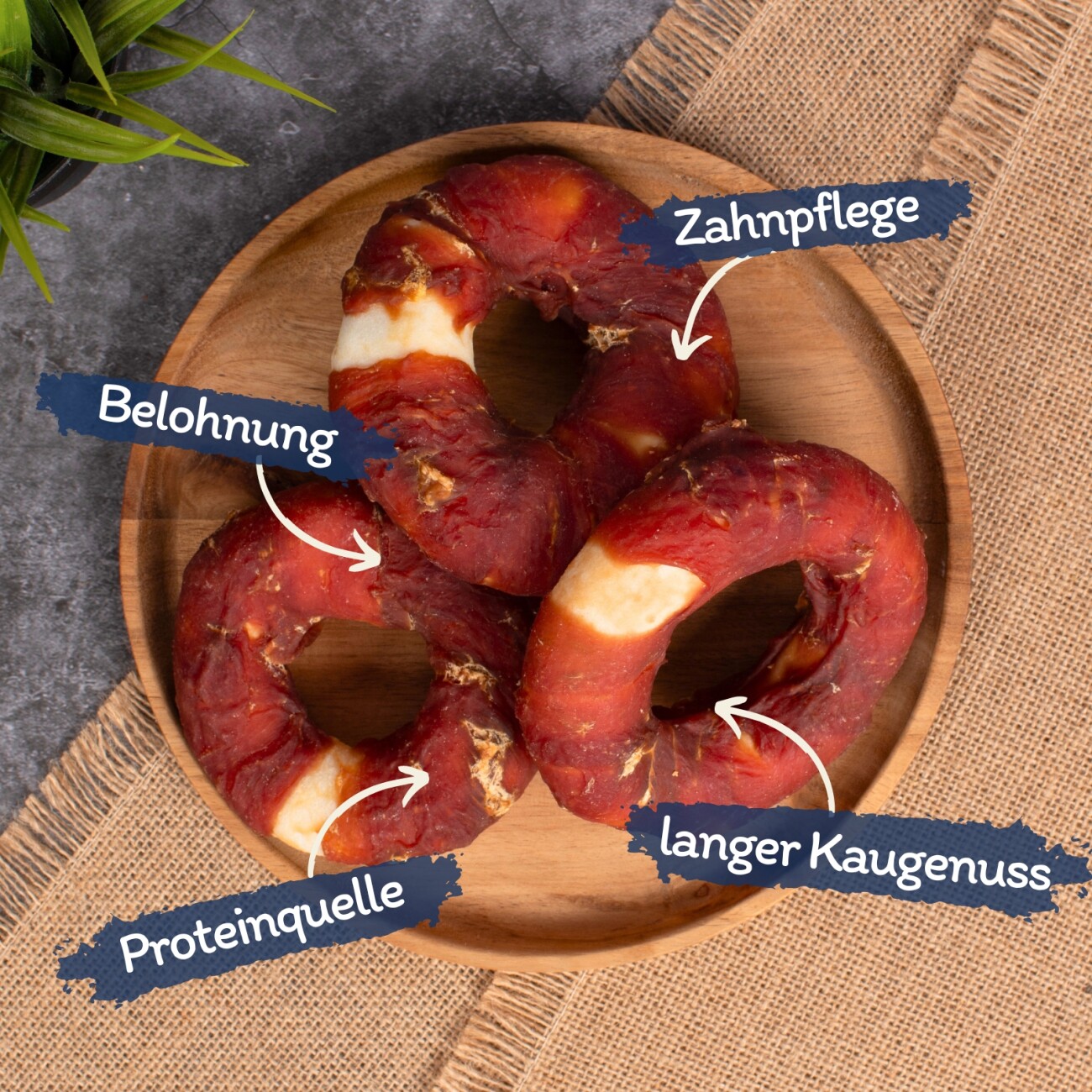 Lyra Pet Kauringe mit Entenbruststreifen 1 kg