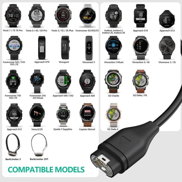 Ladekabel for Garmin-klokker