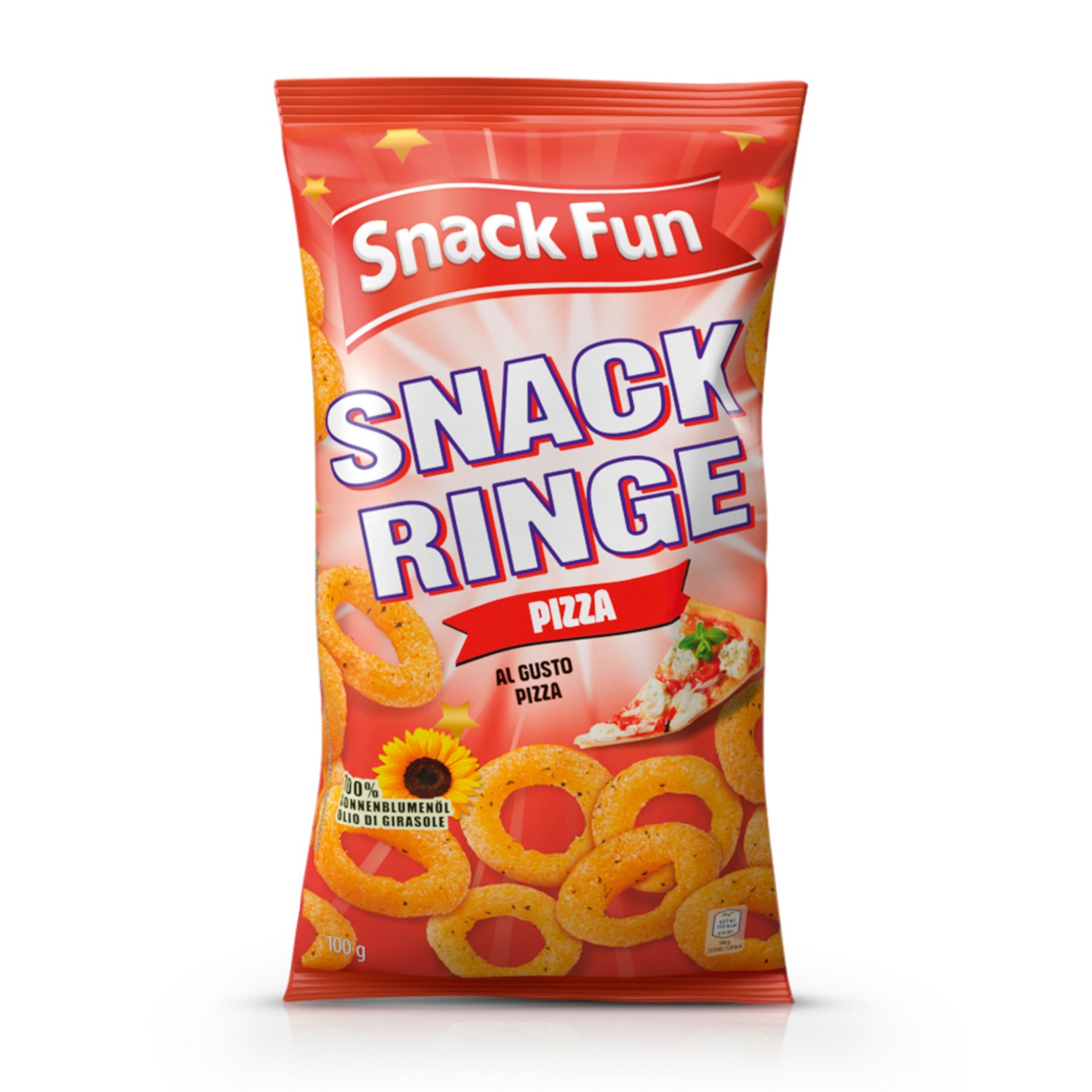 SNACK FUN Snack Ringe, Pizza 100 g