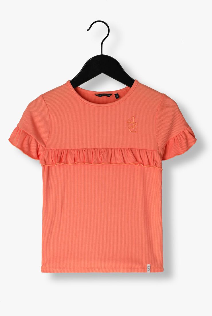 NONO koraal nono t-shirt kovan rib jersey t-shirt ruffles