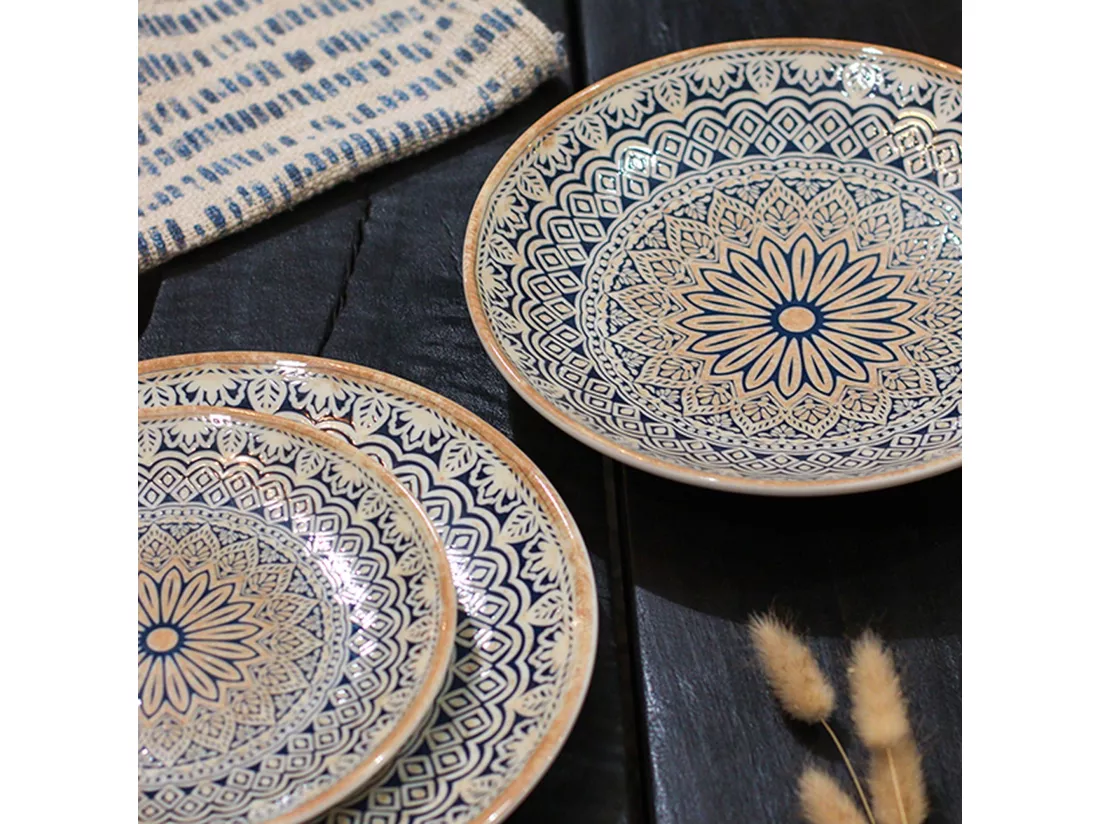 Novastyl - Lot 6 Assiettes Calottes Byzance 21cm En Porcelaine