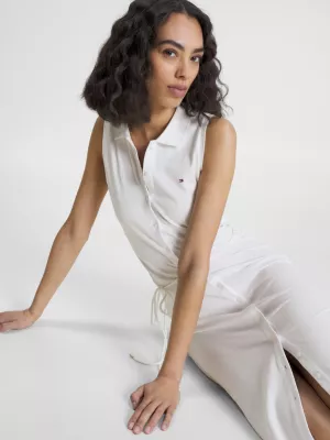 Vestido polo midi justo sem mangas