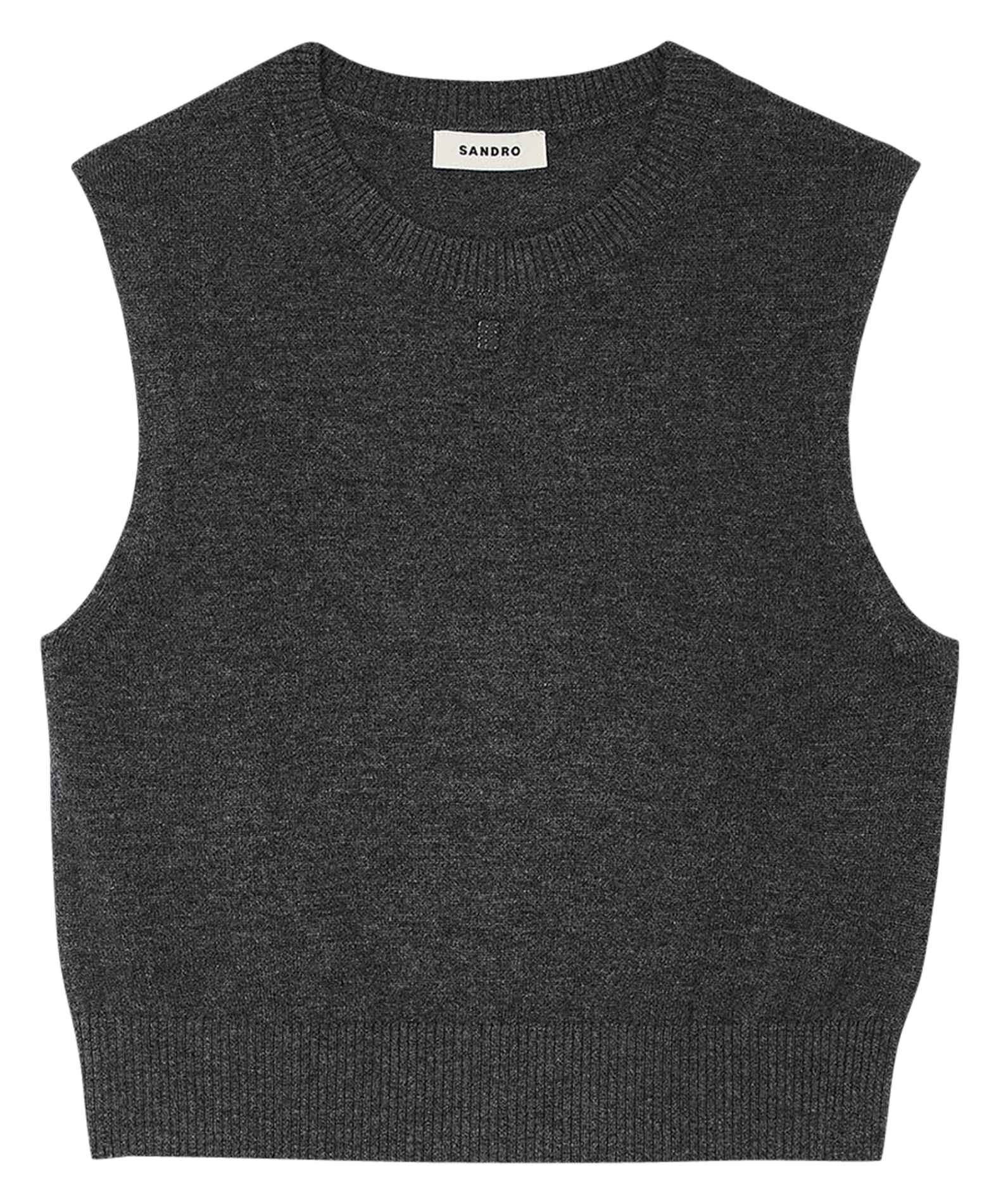 Pull col rond en laine et cachemire mélangée | Gris