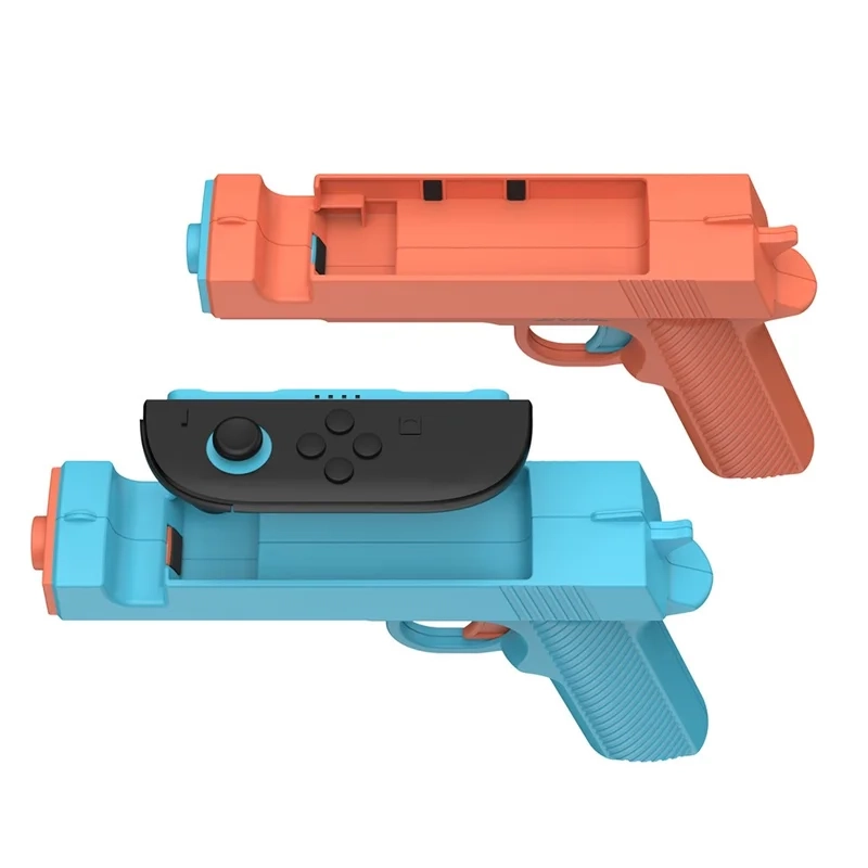 (2er Set) Gaming Gun Controller Halterung für Nintendo Switch 2 Joy-Cons  - Blau / Rot